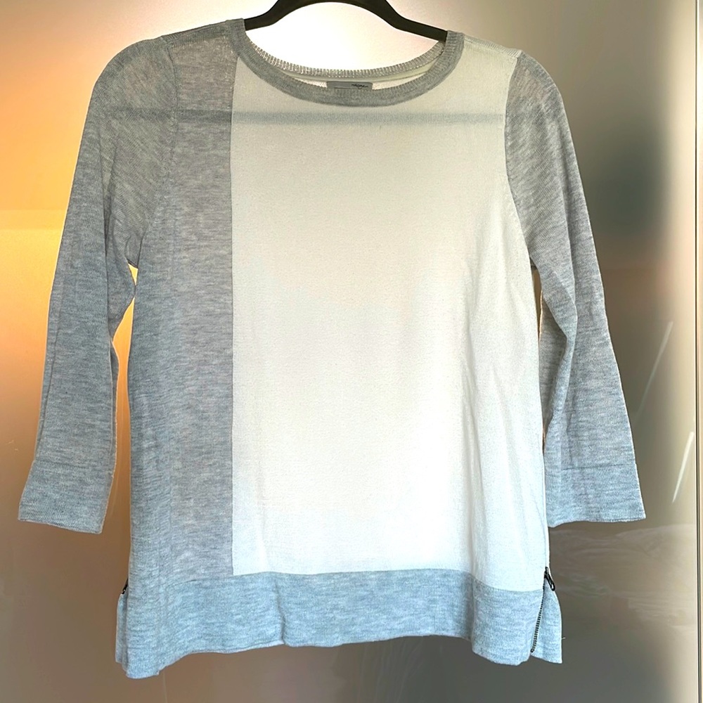 Halogen sweater gray/white Small